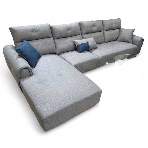DAH - New Modern Gray Sectional Sofa with Left-Facing Chaise, Approx. Size: H24  x W131  x D47 /69 