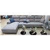 Image 2 : DAH - New Modern Gray Sectional Sofa with Left-Facing Chaise, Approx. Size: H24" x W131" x D47"/69"