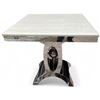 Image 1 : DAH - White Side Table with Design Chrome Base, Approx. H24" x W23.5 x D23.5"
