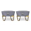 Image 1 : DAH - New Set of 2 Blue Nightstands, Approx. H21" x W21.5" x D18" Each