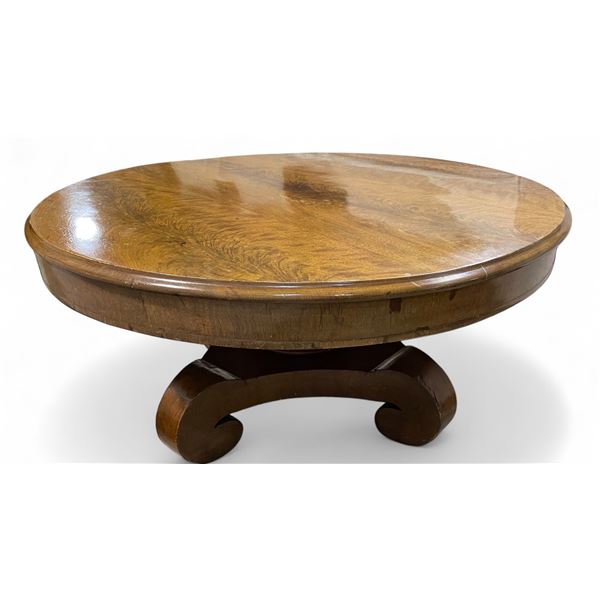 DAH - Vintage Round Wood Pedestal Coffee Table - Approx. H17  x 36  Diameter