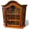Image 1 : DAH - Elegant Arched Display Cabinet with Key — Cherry Finish, Glass Sides, Approx. H26.5" 