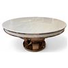 Image 1 : DAH - New Elegant White Ceramic Round Table with Rose Gold Base and Tiled Edge, Approx. H30", 59" Di