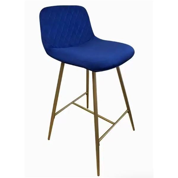 BNIB Swan Group of 4 Bar Chair - Velvet Blue Bar Chair Set - Retails: $916