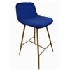Image 1 : BNIB Swan Group of 4 Bar Chair - Velvet Blue Bar Chair Set - Retails: $916