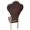 Image 3 : DAH - New Leather Dining Chair with Scalloped Fan Backrest and Silver Legs