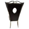 Image 3 : DAH - New Dark Brown Dining Chair with Circular Cutout Back and Chrome Legs