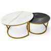Image 1 : DAH - New Set of 2 Allure (Black and White) Nesting Coffee Tables, Approx. H16" x Diameter 31"