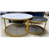 Image 2 : DAH - New Set of 2 Allure (Black and White) Nesting Coffee Tables, Approx. H16" x Diameter 31"