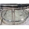 Image 3 : DAH - New Set of 2 Nesting Round Coffee Table with Silver Frames, Approx. H15" x 36" Diameter & H19.
