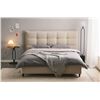 Image 2 : BNIB Phoenix King - Biege Fabric Bed Frame - Retails: $1299