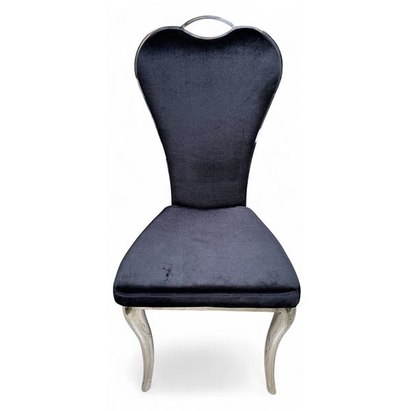 DAH - New Navy Blue Velvet High-Back Chair