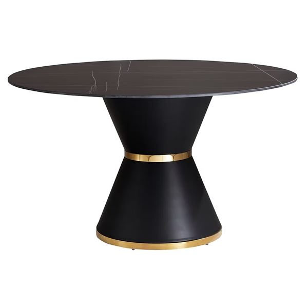 DAH - BNIB Opulent - Black Carrera Dining Table, Approx. H29  x Diameter 53 