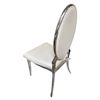 Image 4 : DAH - BNIB Set of 3 White Pearl Chairs with Silver Legs and Oval Backrest