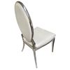 Image 3 : DAH - BNIB Set of 3 White Pearl Chairs with Silver Legs and Oval Backrest