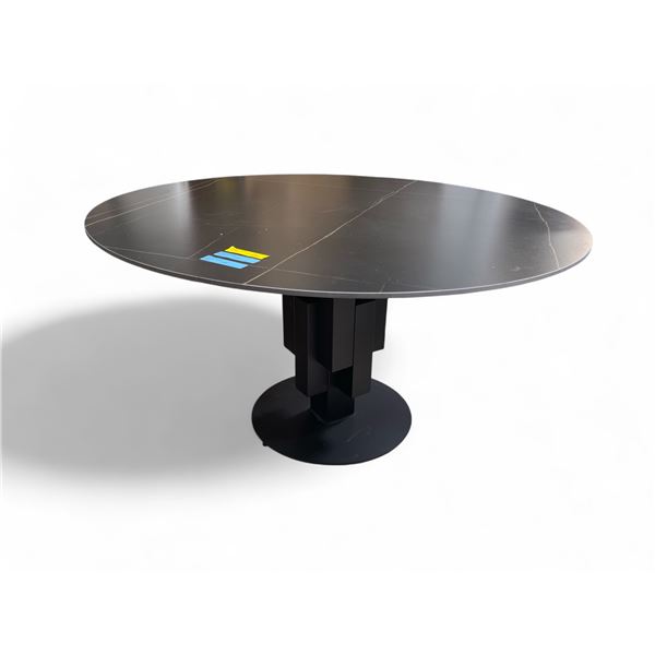 DAH - New Nomad - Black Carrera Dining Table, Approx. H30  x 53  Diameter