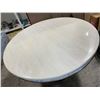 Image 3 : DAH - BNIB Elegant White Ceramic Round Table with Silver Base and Tiled Edge, Approx. H30", 51" Diam