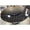 Image 2 : DAH - BNIB Round Black Glass Table with Rotating Center, Approx. H30" x Diameter 51"