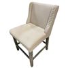 Image 2 : DAH - New Set of 2 Silver Nailhead Trim Dining Chairs - Beige