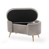 Image 3 : DAH - BNIB Oval Storage Bench - Grey - 30in - retails: $500