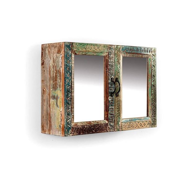DAH - BNIB Mango Wooden Mirror Wall Cabinet - 27.6x9.1x19.7 in - Retails: $450