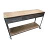 Image 2 : DAH - Loft 3 Drawer Console W/Wheels, Iron - 58.3x18.2x35.1 in - Retails: $1900