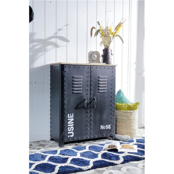 DAH - BNIB Iron Sideboard With Mango Wooden Top - 31.9x14.2x40.6 in - Retails: $1500