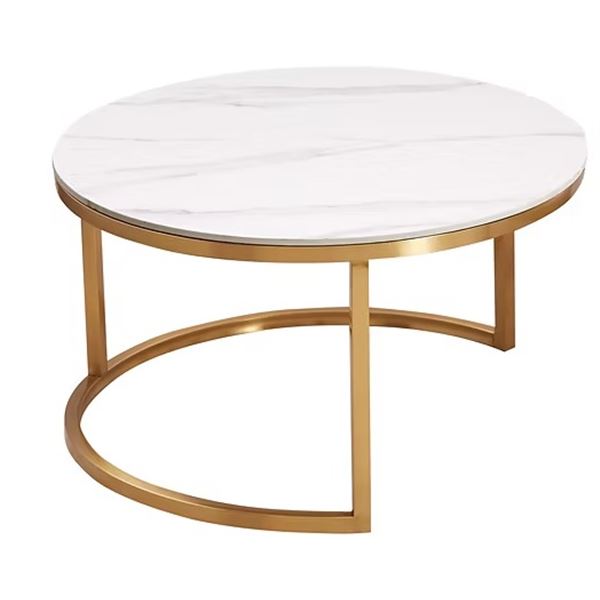 DAH - New Allure Coffee Table - White Ceramic, Approx. H17  x Diameter 31.5 