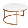 Image 1 : DAH - New Allure Coffee Table - White, Gross Top, Approx. H16" x Diameter 31.5"