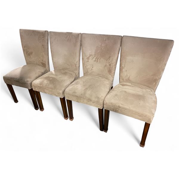 DAH - Set of 4 High-Back Dining Chairs – Beige Velvet