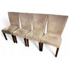 Image 1 : DAH - Set of 4 High-Back Dining Chairs – Beige Velvet