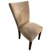 Image 2 : DAH - Set of 4 High-Back Dining Chairs – Beige Velvet