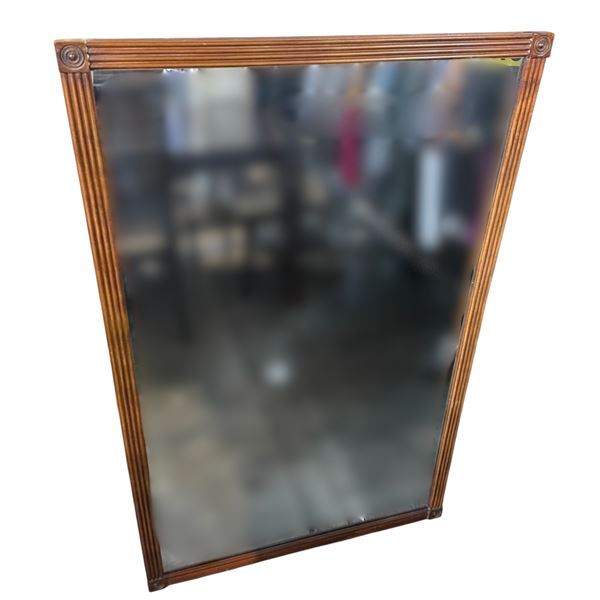 DAH - Vintage Reeded Wood Rectangular Wall Mirror, Approx. H48  x W30 