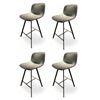Image 1 : RS NEW Ashley Group of 4 Bar Chair - Grey Velvet Bar Table - Retails: $598 - located in Store locati