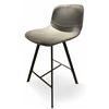 Image 2 : RS NEW Ashley Group of 4 Bar Chair - Grey Velvet Bar Table - Retails: $598 - located in Store locati