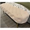 Image 2 : BNIB Cream Boucle Tufted Bench with Golden Legs