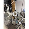 Image 1 : Lot of 2 Rolling Medical Examination Items - Magnifying Lamp & Adjustable Spotlight (Needs Repair)