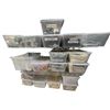 Image 1 : 3 Shelfs of Movie Set Misc - Tape Vinyl, Doorbells, Euro Chargers, Clamps, Switches, Chair Parts, Je