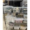 Image 2 : 3 Shelfs of Movie Set Misc - Tape Vinyl, Doorbells, Euro Chargers, Clamps, Switches, Chair Parts, Je