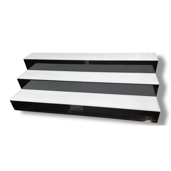 Set of Modern Black and White Acrylic Display Shelves