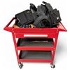 Image 1 : Red Rolling Tool Cart with Assorted Tool Belt Rigs and Pouches