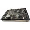 Image 1 : GE Black Gas Cooktop with Four Burners and Control Knobs