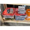 Image 2 : Shelf lot of Set Dec Misc - Blankets, Scissors, Caution Tape, Tote Bags, Rescue Helmets, Etc.