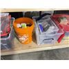 Image 3 : Shelf lot of Set Dec Misc - Blankets, Scissors, Caution Tape, Tote Bags, Rescue Helmets, Etc.