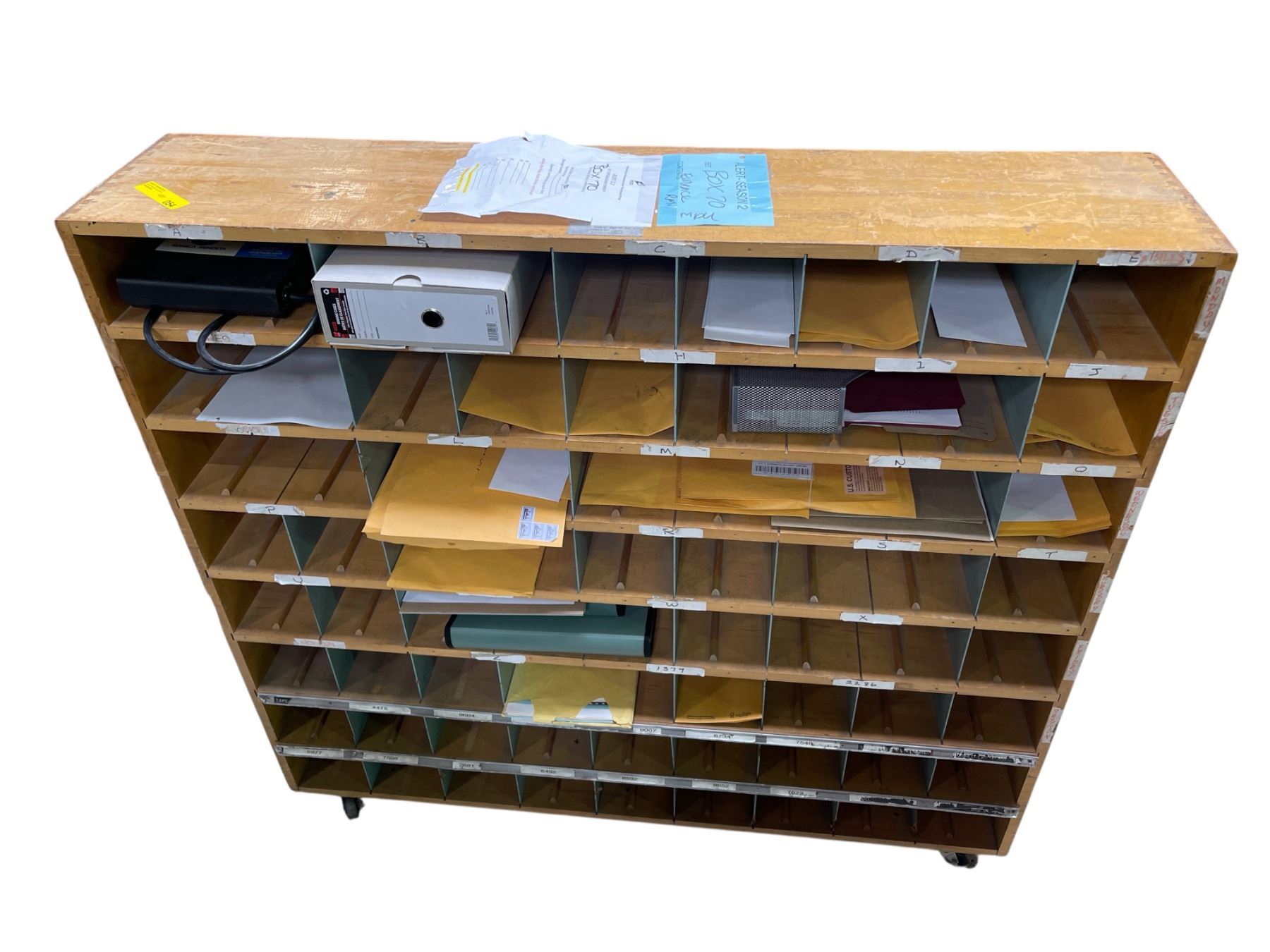 Wooden Mail Sorting Organizer with Multiple Compartments