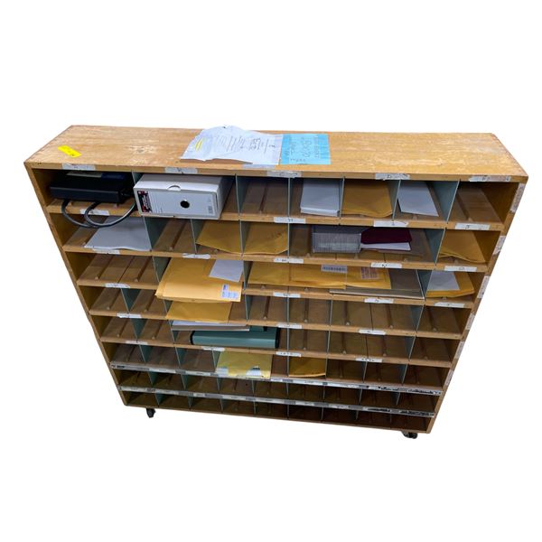 Wooden Mail Sorting Organizer with Multiple Compartments