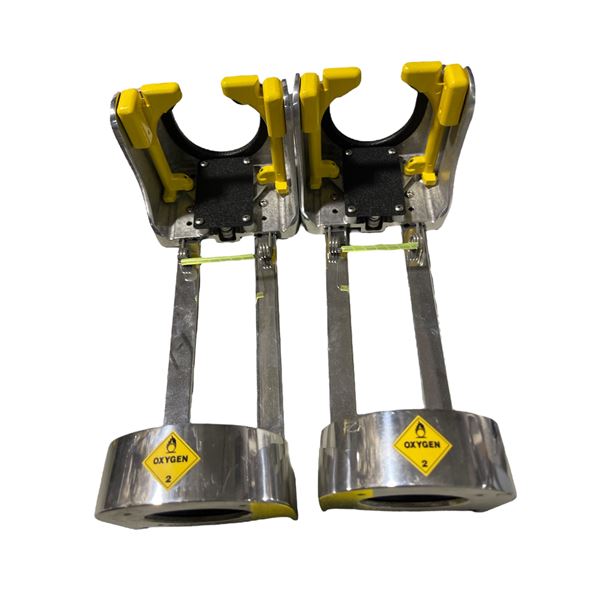 Pair of Oxygen Cylinder Wall Mount Brackets with Safety Straps