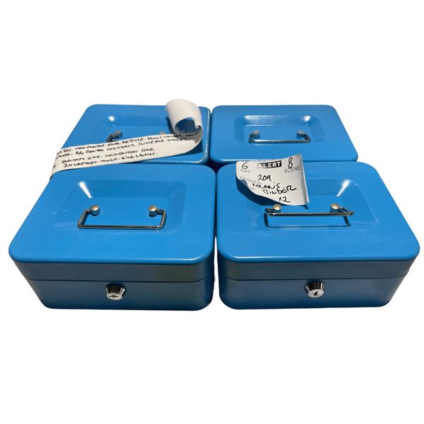 Set of 4 Blue Metal Boxes