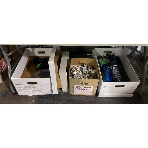 Group of Misc Set Dec - Hand Air Pump, Wall Guard End Caps, Etc.