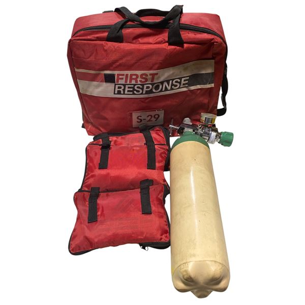 First Response Oxygen Kit with Regulator and Red Carry Bags